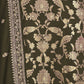 Rajwada Olive Cotton Blend Embroidered Semi-Stitched Kurta Set For Women
