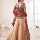 Rajwada Orange Shibori Crepe Embroidered Semi Stitched Lehenga With Unstitched Blouse for Women