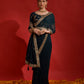 Rajwada Teal Embroidered Georgette Saree With Unstitched Blouse For Women