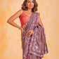 Rajwada Mauve Georgette Embroidered Saree With Unstitched Blouse For Women