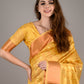 Yellow Tissue Woven Saree With Unstitched Blouse