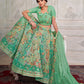 Rajwada Green Net Embroidered Semi Stitched Lehenga With Unstitched Blouse for Women