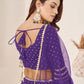 Rajwada Violet Georgette Embellished Semi Stitched Lehenga With Unstitched Blouse For Women