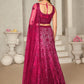 Rajwada Pink Net Embellished Semi Stitched Lehenga With Unstitched Blouse for Women