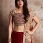 Rajwada Women Maroon Embroidered Semi Stitched Lehenga With Unstitched Blouse
