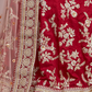 Rajwada Women Red Embroidered Semi Stitched Lehenga With Unstitched Blouse