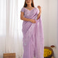Rajwada Pink Crushed Tissue Embroidered Saree With Unstitched Blouse For Women