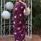 Rajwada Purple Embroidered Chiffon Silk Saree with Unstitched Blouse for Women