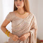 Rajwada Peach Crush Embellished Saree With Unstitched Blouse For Women