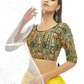 Rajwada Women Multicolored Embroidered Velvet Semi Stitched Lehenga With Unstitched Blouse