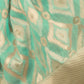 Rajwada Teal Linen Woven Saree With Unstitched Blouse for Women