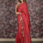 Rajwada Maroon Embellished Crepe Saree with Unstitched Blouse for Women