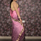 Rajwada Purple Shimmer Embellished Shaded Crepe Saree with Unstitched Blouse for Women
