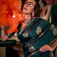 Rajwada Dark Green Satin Woven Saree With Unstitched Blouse For Women