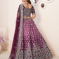 Rajwada violet Crepe Embroidered Semi Stitched Lehenga With Unstitched Blouse for Women