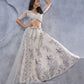 Rajwada White Soft Net Embellished Semi-Stitched Lehenga With Unstitched Blouse For Women