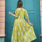Rajwada Olive Chiffon Stitched Printed Indo Western Dress For Women