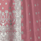 Rajwada Pink Georgette Embroidered Semi Stitched Kurta Set For Women
