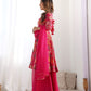 Rajwada Pink Silk Blend Printed Stitched Kurta Set For Women