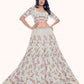Rajwada White Embroidered Soft Net Semi Stitched Lehenga With Blouse For Women