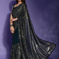 Rajwada Teal Embellished Georgette Saree With Unstitched Blouse For Women