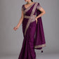 Rajwada Purple Embroidered Art Silk Saree With Unstitched Blouse For Women