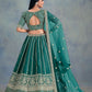 Rajwada Teal Green Art Silk Embellished Semi-Stitched lehenga For Women