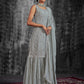 Rajwada Women Grey Embroidered Partywear  Stitched Kurtaset