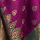 Rajwada Purple Silk Blend Woven Saree With Unstitched Blouse For Women