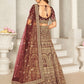 Rajwada Maroon Organza Blend Embroidered Semi Stitched Lehenga With Unstitched Blouse for Women