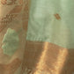 Rajwada Green Silk Blend Woven Saree With Unstitched Blouse for Women