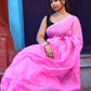Rajwada Light Pink Cotton  Saree  With Unstitched Blouse for Women