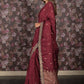 Rajwada Maroon Zari and Stone Embellished Woven Saree with Unstitched Blouse for Women