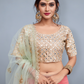 Rajwada Women Pink Embroidered Art Silk Semi Stitched Lehenga With Unstitched Blouse