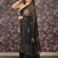 Rajwada Black Foil Printed Chiffon Saree with Unstitched Blouse for Women