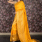 Rajwada Yellow Woven Silk Blend Saree with Unstitched Blouse for Women