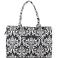 Rajwada Black And White Woven Tote Bag for Women