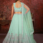 Rajwada Sky Blue Georgette Embellished Semi Stitched Lehenga With Unstitched Blouse for Women