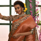 Rajwada Orange Soft Silk Woven Saree With Unstitched Blouse For Women