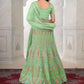 Rajwada Green Net Embroidered Semi Stitched Lehenga With Unstitched Blouse for Women