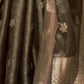Rajwada Grey Organza Woven Saree With Unstitched Blouse For Women