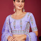 Rajwada Purple Georgette Embellished Semi Stitched Lehenga With Unstitched Blouse for Women