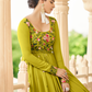 Rajwada Women Designer Olive Georgette Semi Stitched Gown