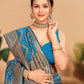Rajwada Blue Woven Banasari Silk Saree with Unstitched Blouse for Women