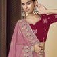 Rajwada Light Pink Georgette Embroidered Elegant Saree For Women