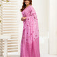 Rajwada Light Pink Cotton Linen Zari Work Saree For Women