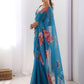 Rajwada Blue Georgette Printed Saree For Women