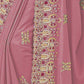 Rajwada Light Pink Georgette Embroidered Elegant Saree For Women