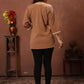 Rajwada Light Brown Cotton Blend Embroidered Kurti For Women