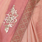Peach Silk Blend Solid Saree